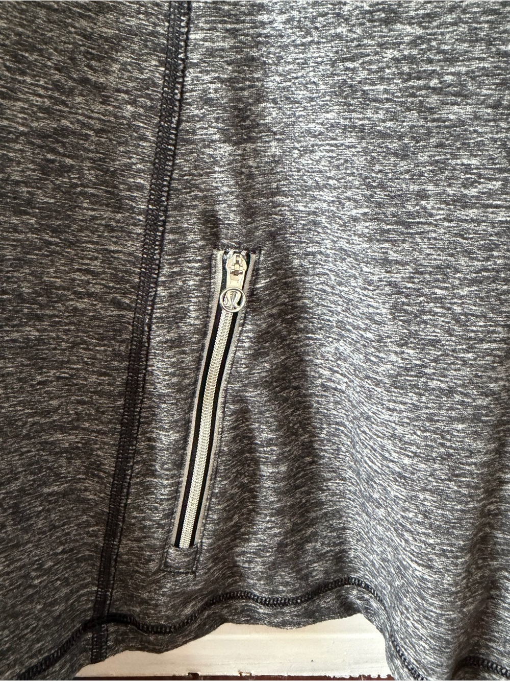 Grey Heather Quarter-Zip Pullover with Textured Front - Picture 8 of 8